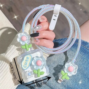 Blue Flowers iPhone Charger Protector P15
